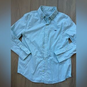 Vineyard Vines Light Blue Checkered Kids Button Down Shirt